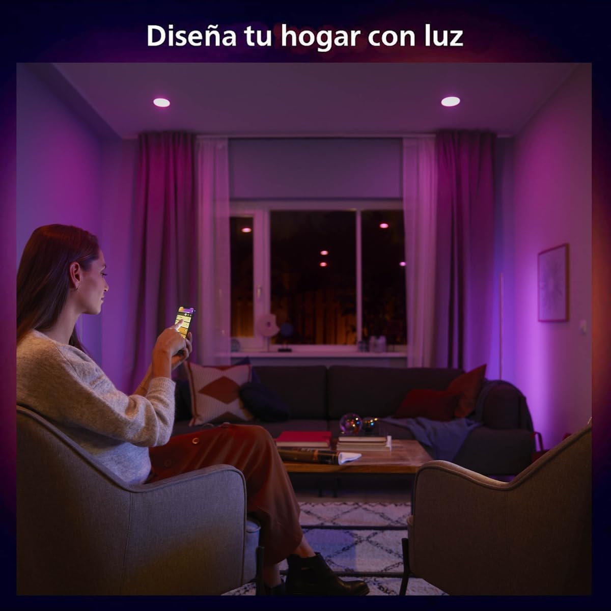 Philips Hue 4 Empotrados Inteligentes -Luz Multicolor