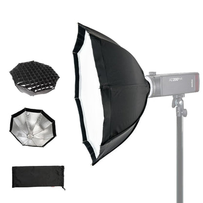 GODOX AD-S7 Softbox Octagonal 48cm Tipo Paraguas para Flash, Difusor de Luz con Grid Panal, Deflector Aluminio, Caja de Luz para Fotografia, Beauty Dish Plegable con Bolsa