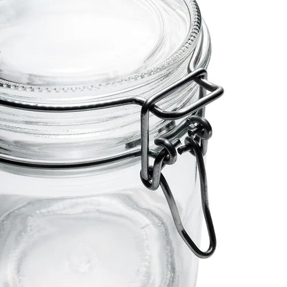 Borgonovo Primizie - Contenedor De Vidrio De 4250 Ml. Cristalería Italiana con Tapa Hermética Recipiente de Almacenamiento Alimentos Para Especias