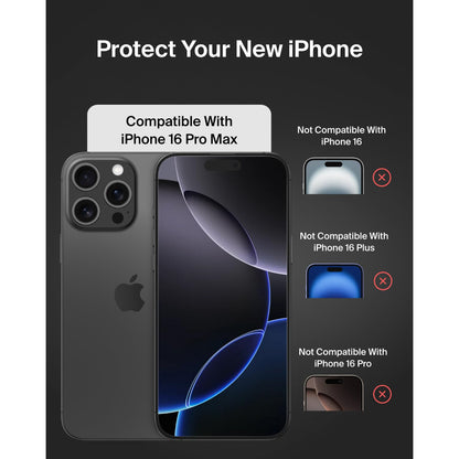 Belkin ScreenForce Protector de visualización tratado de vidrio templado para iPhone 16 Pro Max, delgado y resistente a los arañazos, incluye marco de alineación fácil para aplicación sin burbujas