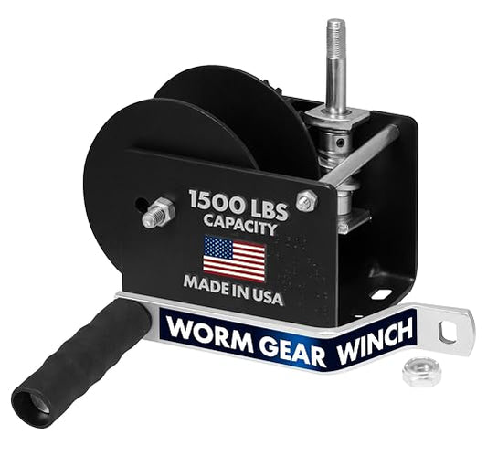 Dutton-Lainson Company (WG1500) Worm Gear Winch - 1500 lb. Load Capacity | Capacidad de 0,680 kg, mango de 7 pulgadas, acabado resistente al óxido, relación de engranajes 30:1