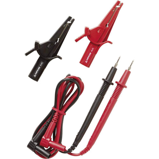 Amprobe TL35B Juego Cables de Prueba Pinzas de Cocodrilo 1.2 m Aislados en PVC Conexión Roscad, Compatible con Multímetros y Herramientas de Prueba Eléctrica