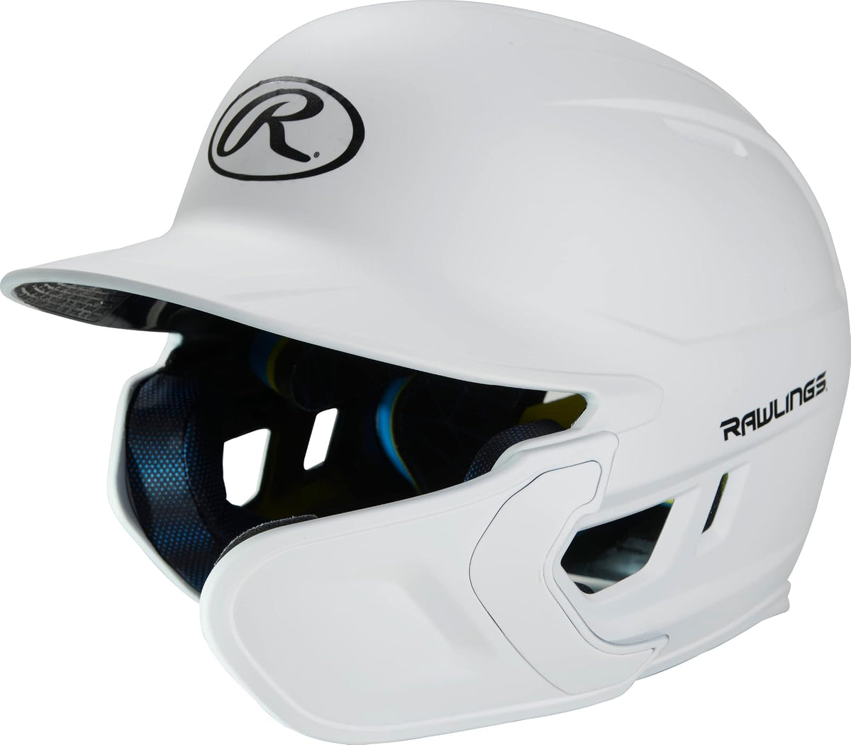 Rawlings Mach Casco de Bateo Ajustable para Béisbol - Bateador para mano derecha - JR (6 3 - 8 - 7 1 - 8) - Mate blanco