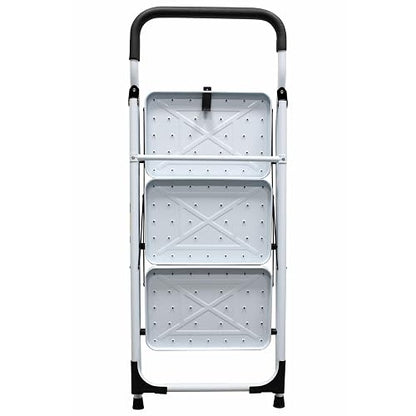 Surtek ETT3 Escalera Tubular Plegable Tipo Taburete de Acero de 3 escalones