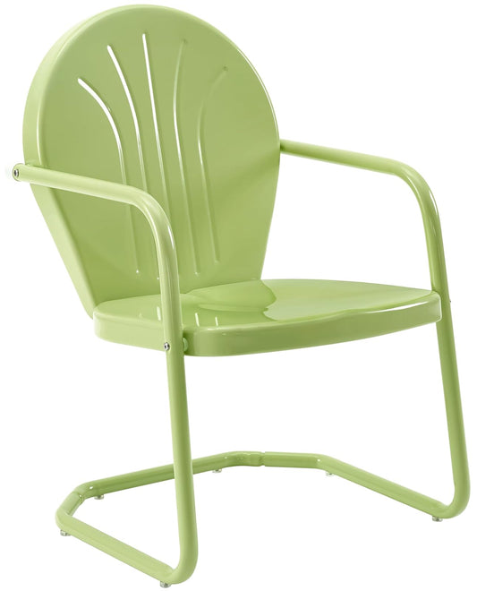 Crosley Furniture Griffith - Silla Retro de Metal para Exterior, Resistente a la Intemperie y UV, Acero, Verde, Comedor, Patio Jardín