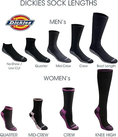 Dickies Men's Dri-Tech Moisture Control Quarter Socks Multi-Pack