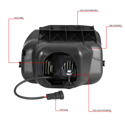 DNA Motoring FL-ZTL-339-SM Par de Luces Antiniebla para Chevrolet Silverado 1500 2500HD 3500 Classic Avalanche 02-06, Negro Ahumado