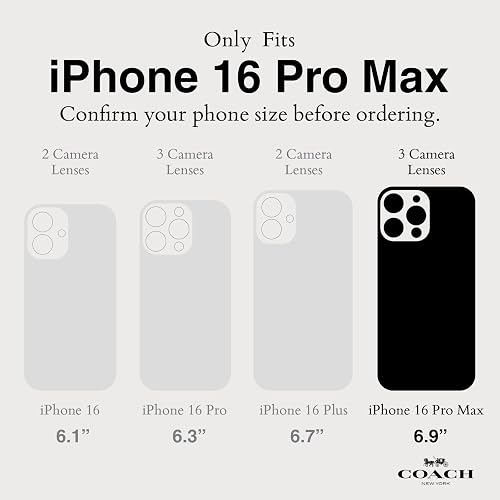 Coach Funda Delgada de Lona para iPhone 16 Pro MAX - Signature Charcoal