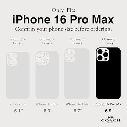 Coach Funda Delgada de Lona para iPhone 16 Pro MAX - Signature Charcoal