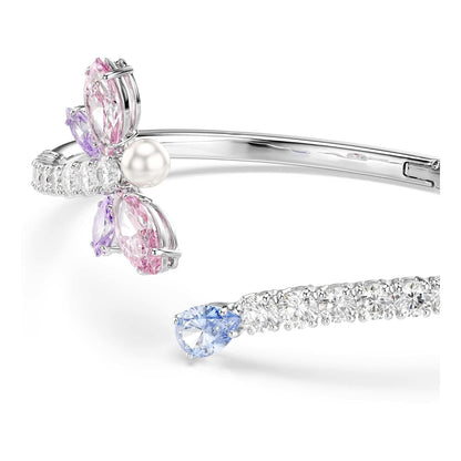 Swarovski x Ariana Grande - Pulsera oficial con motivo de libélula, cristales multicolores de corte mixto, acabado rodio, parte de la colección Ariana Libélula