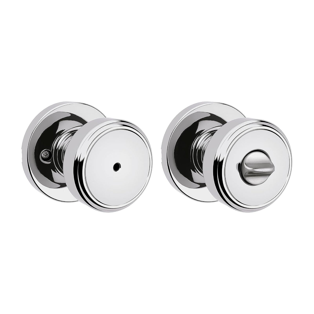 Kwikset Maven Perilla de Puerta Interior con Proteccion Microban - Cromo pulido - Redondo - PRIVACIDAD