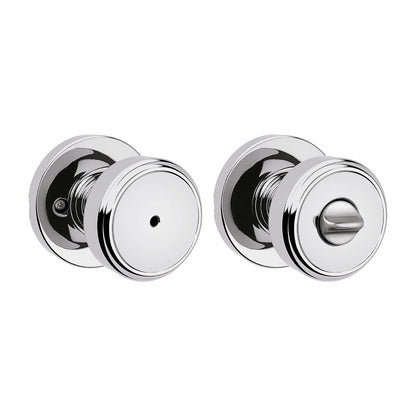 Kwikset Maven Perilla de Puerta Interior con Proteccion Microban - Cromo pulido - Redondo - PRIVACIDAD