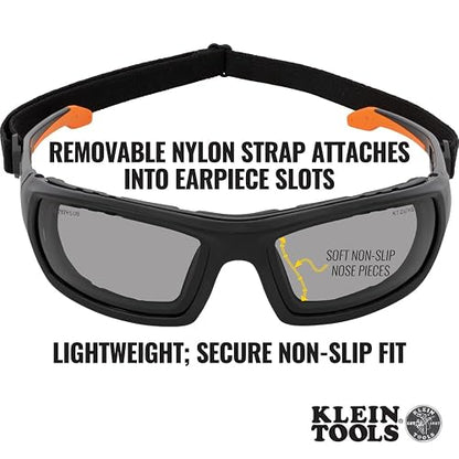 Klein Tools 60164 anteojos de seguridad, anteojos protectoras profesionales de EPP con marco completo, resistentes a los arañazos y antivaho