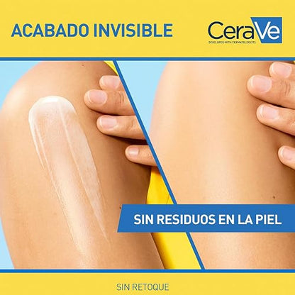 CeraVe Loción Protectora Invisible Hidratante 50FPS protector solar corporal hidratante para todo tipo de piel 177ml