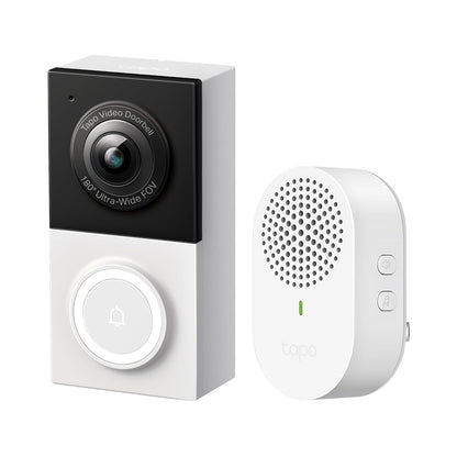 TP-Link Tapo Timbre de Video Inteligente, Visión Nocturna a Color 2K - Alámbrico, con campanilla
