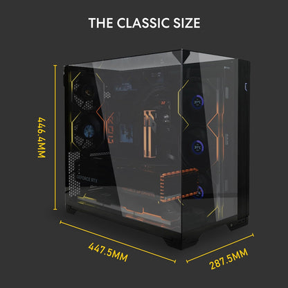 Lian LI O11 Vision Compact Black – ATX/EATX Mesh Crystal Pro Gaming Case | Acero, vidrio templado, soporte de conexión trasera, O11VPX