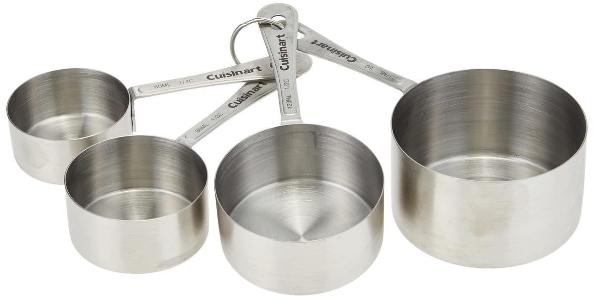 Cuisinart CTG-00-SMC - Juego de 4 tazas medidoras de acero inoxidable, color plateado