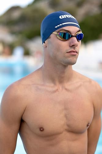 Arena Unisex Python Racing Swim Goggles for Men and Women Anti-Fog Max Comfort Dual Strap, Mirror/Non-Mirror Lens