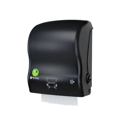 San Jamar Ecologic Simplicity Dispensador Manual de Toallas de Papel de plástico Reciclado, dispensador de Toallas de Corte automático, dispensador montado en la Pared con Cero residuos para el hogar