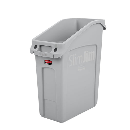 Rubbermaid 2026725 Commercial Products - cubeta de basura con canales de ventilación, Sencillo, Gris, 13 Gallon