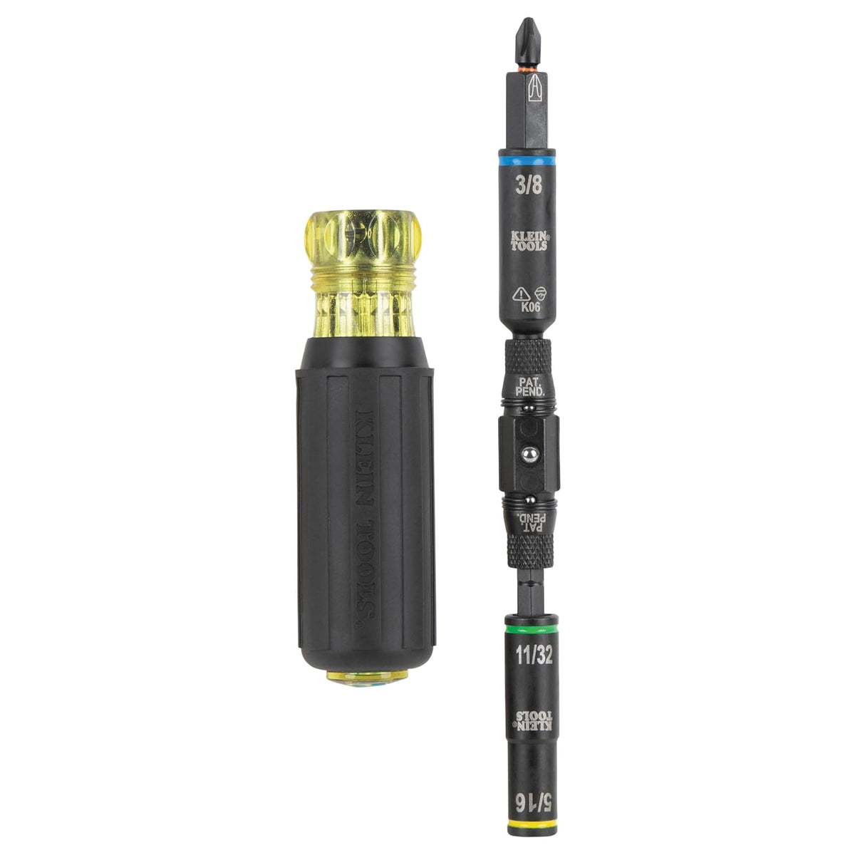 Klein Tools 32528HD KNECT 10 en 1 driver con clasificación de impacto, destornillador de puntas múltiples/destornillador de tuercas con tamaños de enchufe abatible de pozo profundo para fontanería y