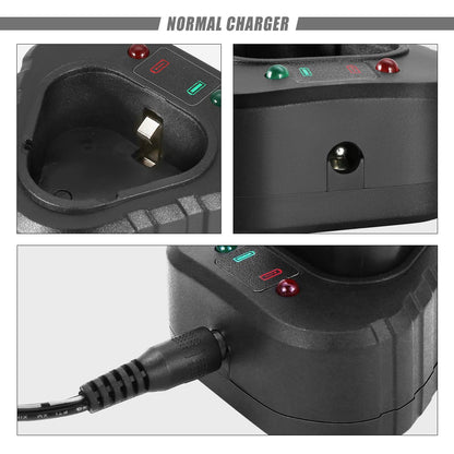 DNA MOTORING TOOLS-00179 - Cargador Normal de batería de Iones de Litio de 12 V con indicador LED, Color Negro