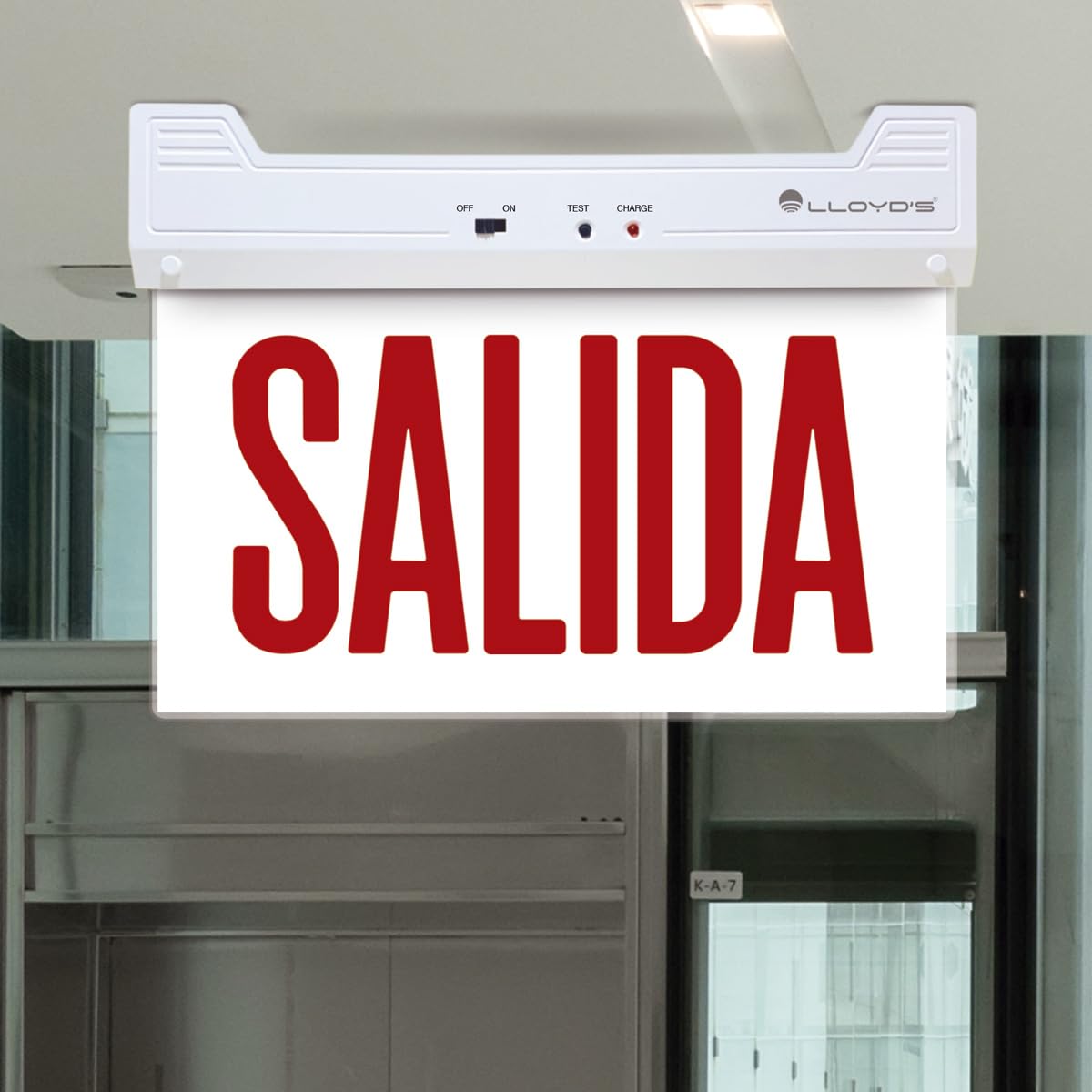 Lloyd's Señal de Salida con Lámpara LED de Emergencia