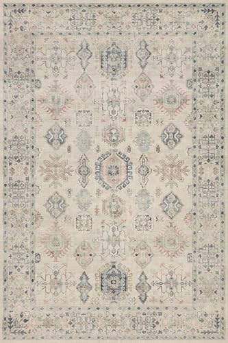 Loloi II Hathaway Collection HTH-04 Beige/Multi 7'-6" x 9'-6" Area Rug