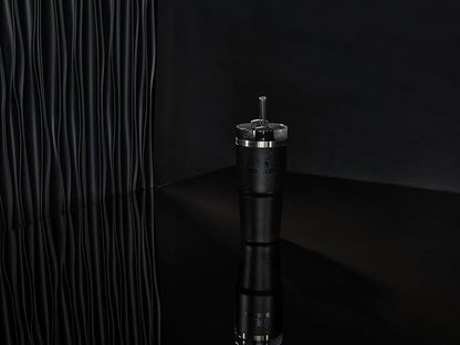 Stanley Quencher H2.0 - Vaso con popote de 14 onzas, tapa giratoria de 3 vías, compatible con portavasos para viajes, taza de acero inoxidable aislada, sin BPA, negro 2.0