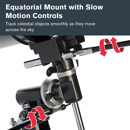 Celestron - PowerSeeker 114EQ Telescope - Manual German Equatorial Telescope for Beginners - Compact and Portable - Bonus Astronomy Software Package - 114mm Aperture