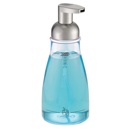 InterDesign Foaming Soap Pump, Clear/Brushed Nickel