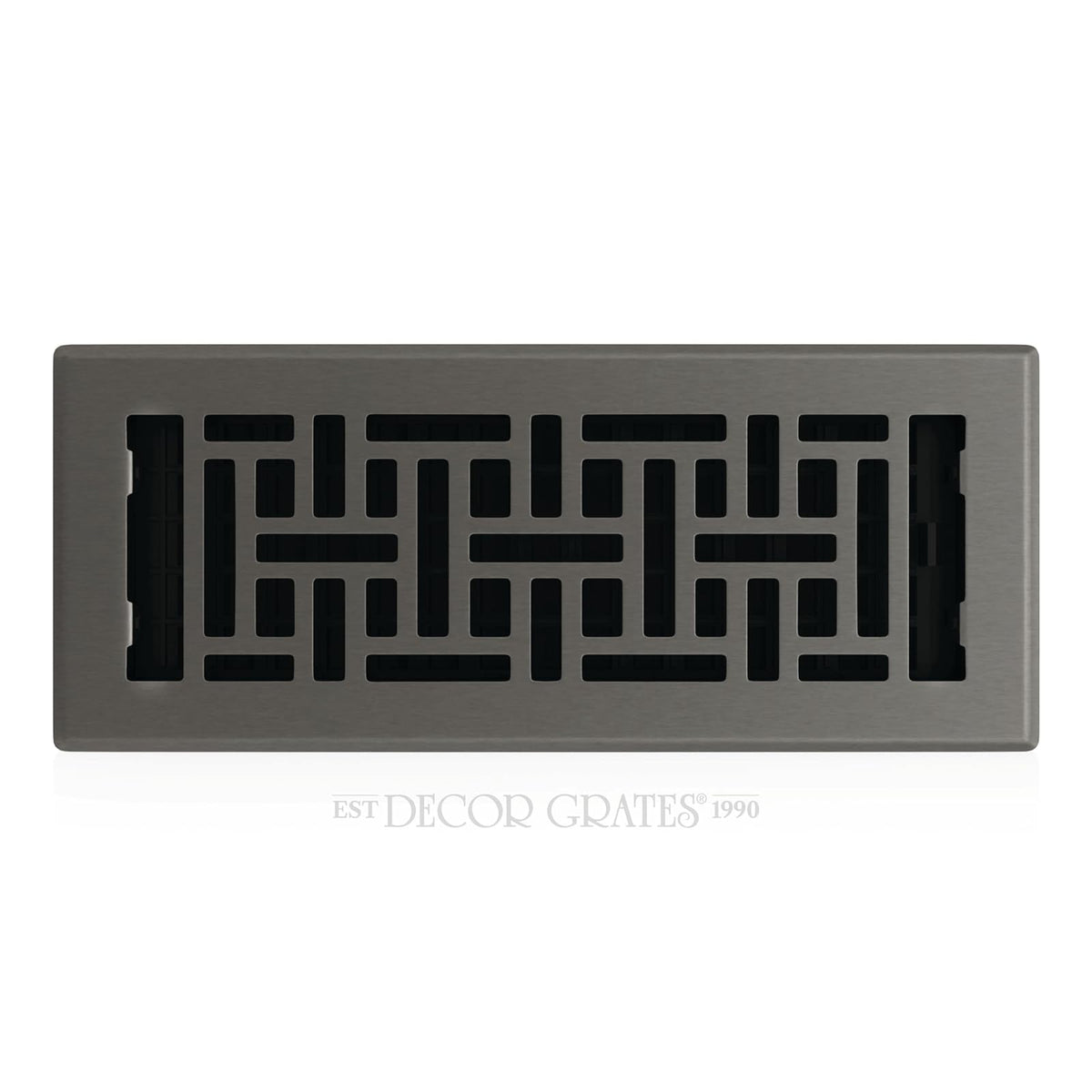 Decor Grates AJH412-GM - Registro oriental de piso, 4 x 12 pulgadas, pistola de metal, 1 paquete
