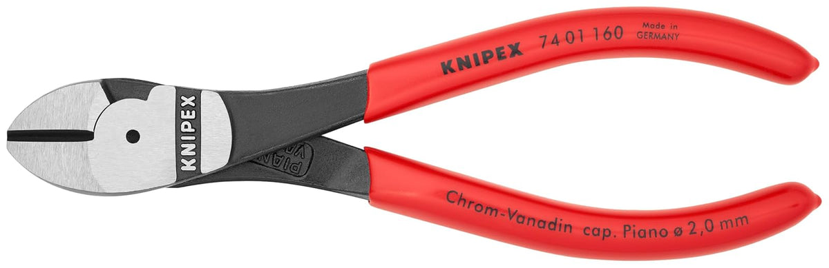 KNIPEX - 74 01 160 Herramientas - Cortadores diagonales de alto apalancamiento (7401160) - 6.25 pulgadas