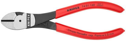 KNIPEX - 74 01 160 Herramientas - Cortadores diagonales de alto apalancamiento (7401160) - 6.25 pulgadas