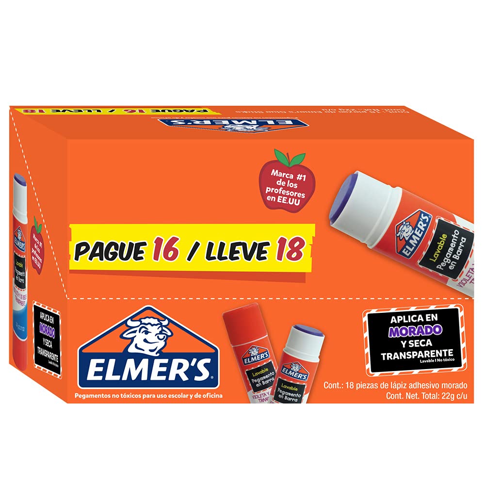 Elmer's Pegamento en barra, 18 piezas