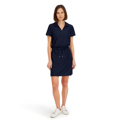 Spyder Collared Stretch Short Sleeve Knit Dress Vestido Mujer