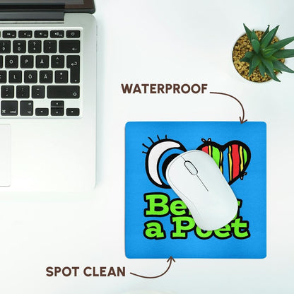 3dRose LLC 8 x 8 x 0.25 Inches Mouse Pad, Bright Eye Heart I Love Being a Poet (mp_105785_1)