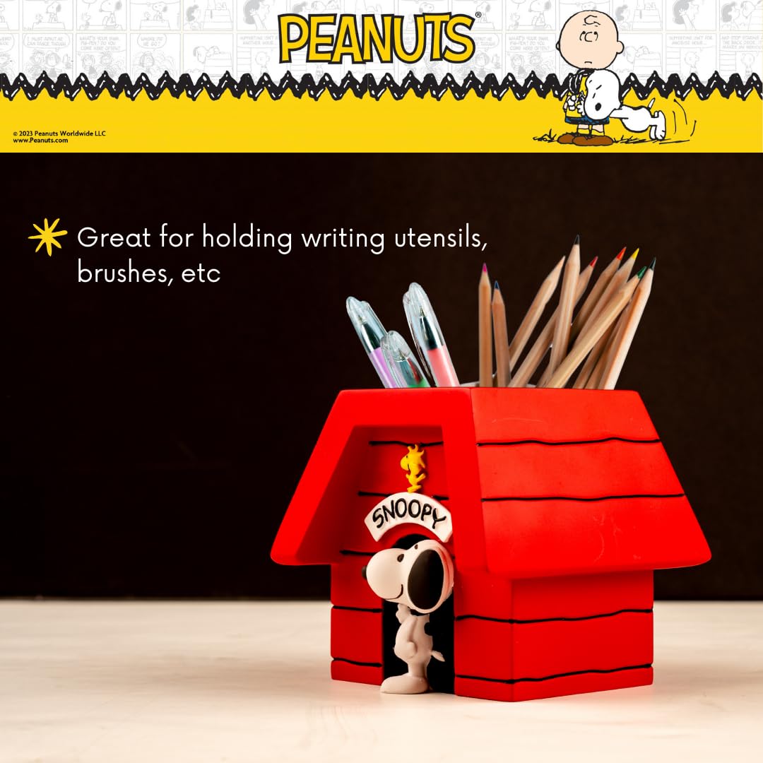Collectibles Peanuts Snoopy - Soporte para cepillos de Dientes - Vaso para brochas de Maquillaje (Producto Oficial) de Franco