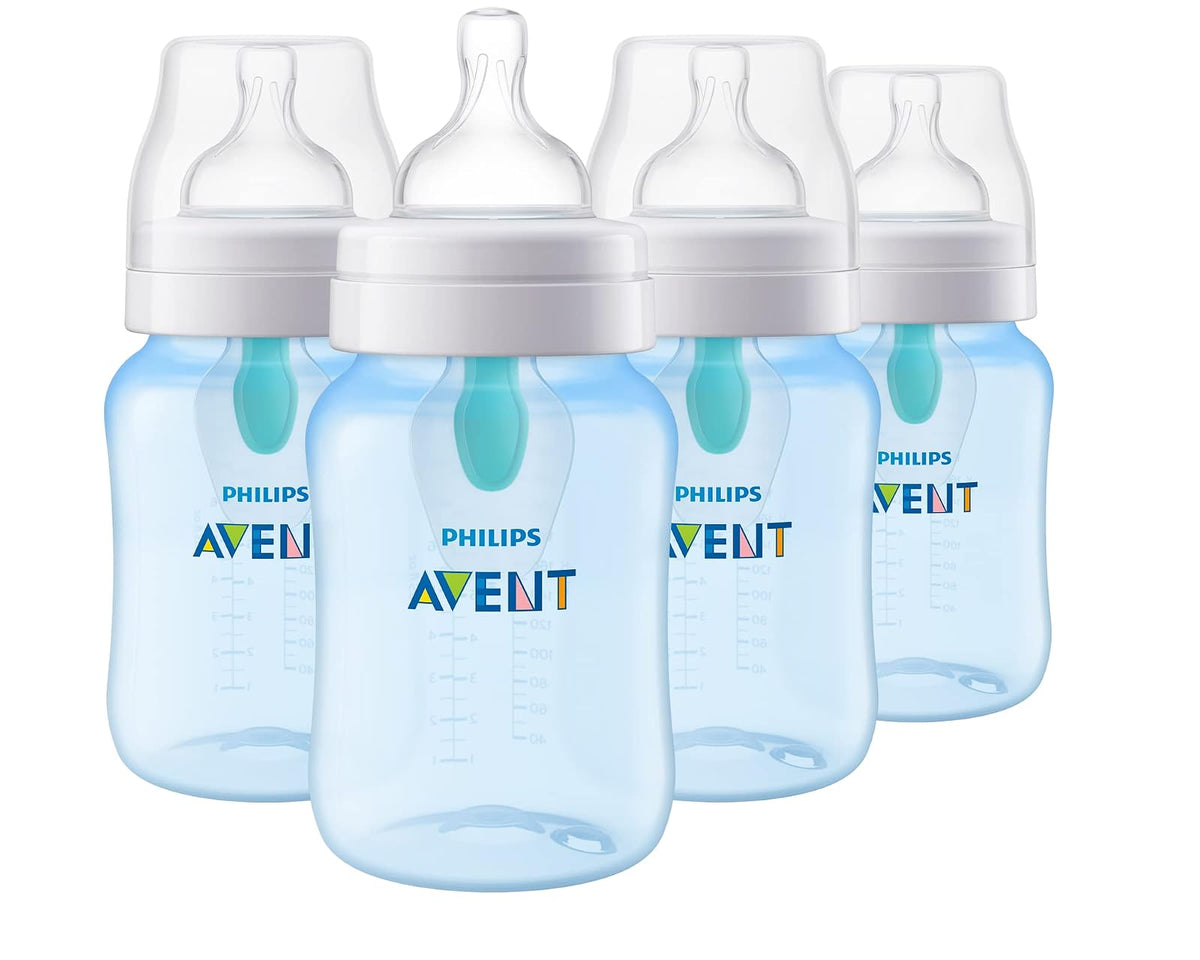 Philips Avent Biberón Anti-colic AirFree, Clínicamente Comprobado - Paquete de 4 - Azul