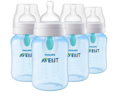Philips Avent Biberón Anti-colic AirFree, Clínicamente Comprobado - Paquete de 4 - Azul