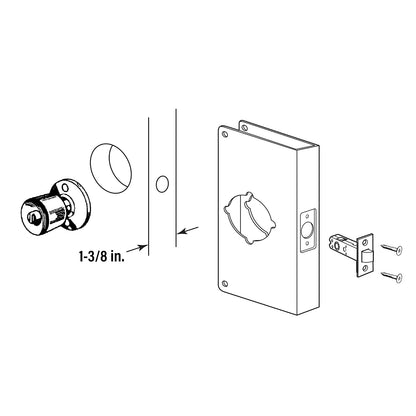 Prime-Line Refuerzo de Cerradura y Puerta MP10852 | 2-1/8 pulgadas x 2-3/8 pulgadas x 1-3/8 pulgadas, acero inoxidable, paquete individual