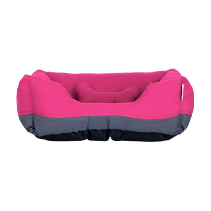 Fancy Pets Cama Rectangular para Perro Tamaño Chico Color Rosa con Gris