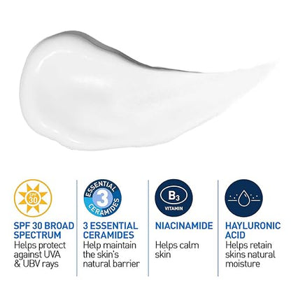 Cerave Loción Hidratante de Rostro Fps30 |52ml| Hidratante Facial Diario con Protector Solar