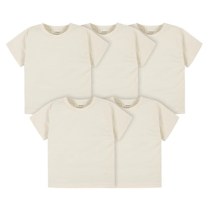 Gerber Paquete de 5 Camisetas de Manga Corta para Niño, Unisex - Natural - 3T