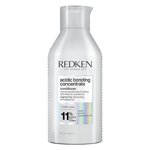 REDKEN- Acondicionador Acidic Bonding Concentrate|Reparador y de anti-quiebre para cabello dañado| Proporciona máxima reparación, acondicionamiento intenso y fuerza|Con ácido cítrico| 300ml