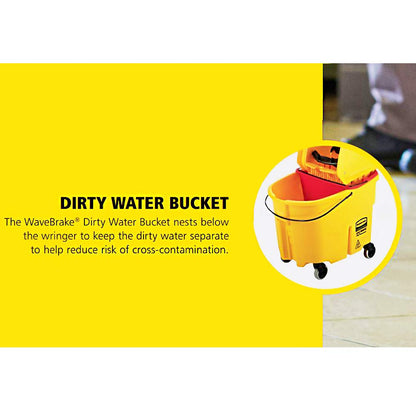 Rubbermaid Commercial Dirty Water Bucket for WaveBrake Mop Buckets, 18-Quart, Red, FG9C7400RED
