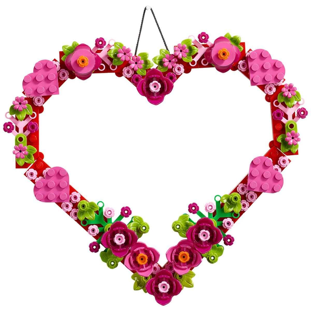 LEGO® Corazón Decorativo Set de construcción y decoración para niños y niñas, con Flores y Hojas Decorativas 40638