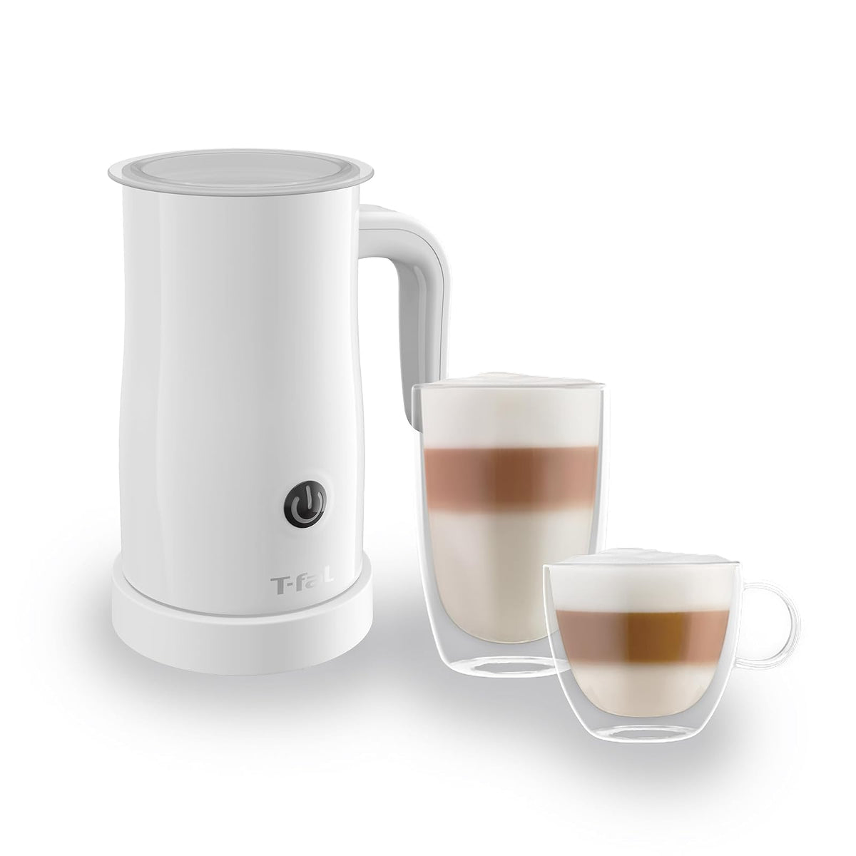 T-fal Espumador de Leche Eléctrico XL1001X0 | Recubrimiento antiadherente, base giratoria 360°, prepara lattes y capuchinos