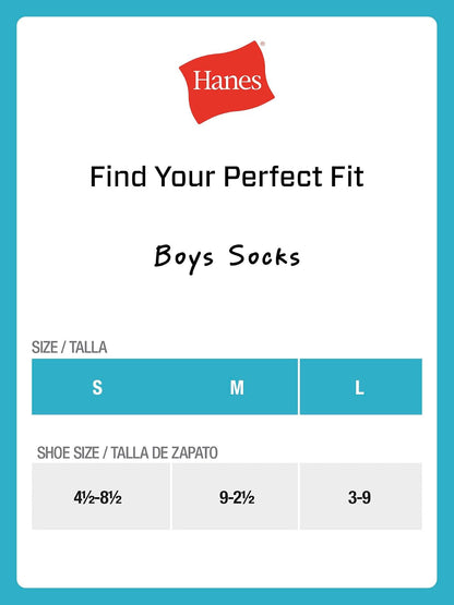 Hanes Big Boys' Classics Ankle Socks, White