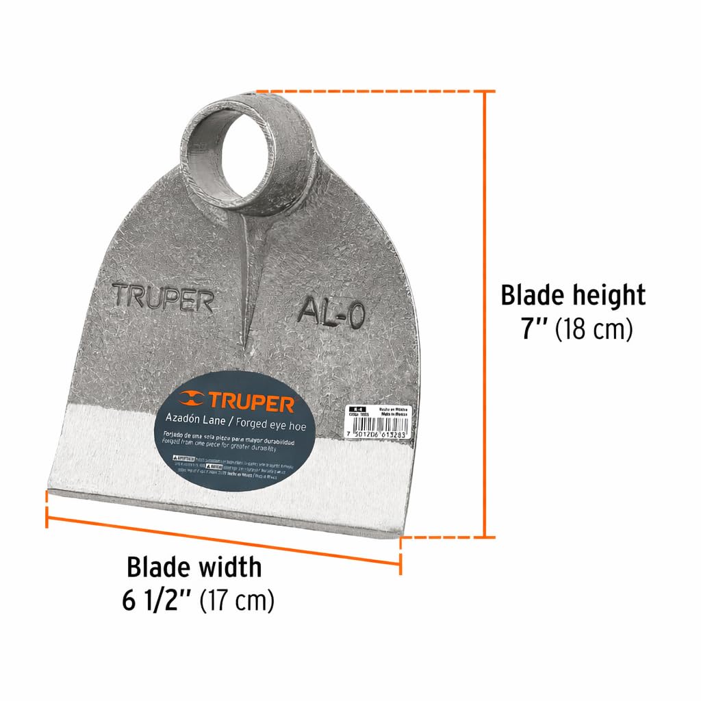 Truper AL-0, Azadón Lane en Acero, sin Mango, 1.6 Lb, No.0